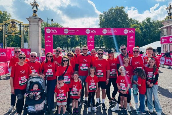 Running for Liam, London Marathon 2027: family together at Vitality London run in preparation for the marathon.